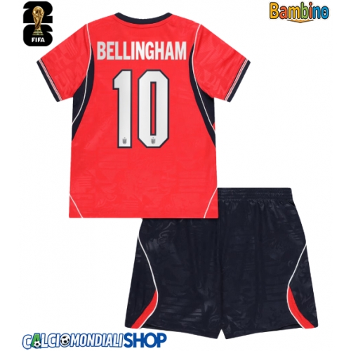 Maglie da calcio Inghilterra Jude Bellingham #10 Seconda Maglia Bambino Mondiali 2026  Manica Corta + Pantaloni corti)